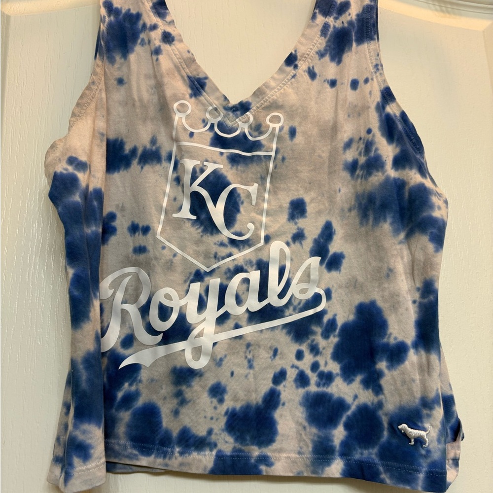 PINK Victoria's Secret Blue Tie-Dye Tank Top